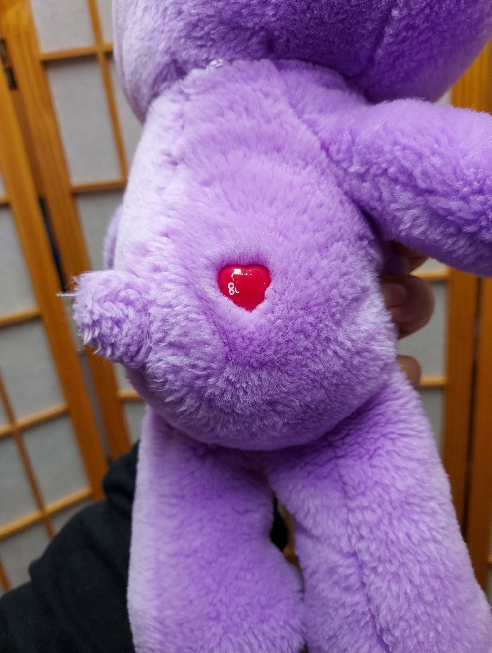 🔮🧸🍭 Y2K Care Bears Share Bear Two Lollipops Purple Plushie Good Condition - Picture 3 of 4